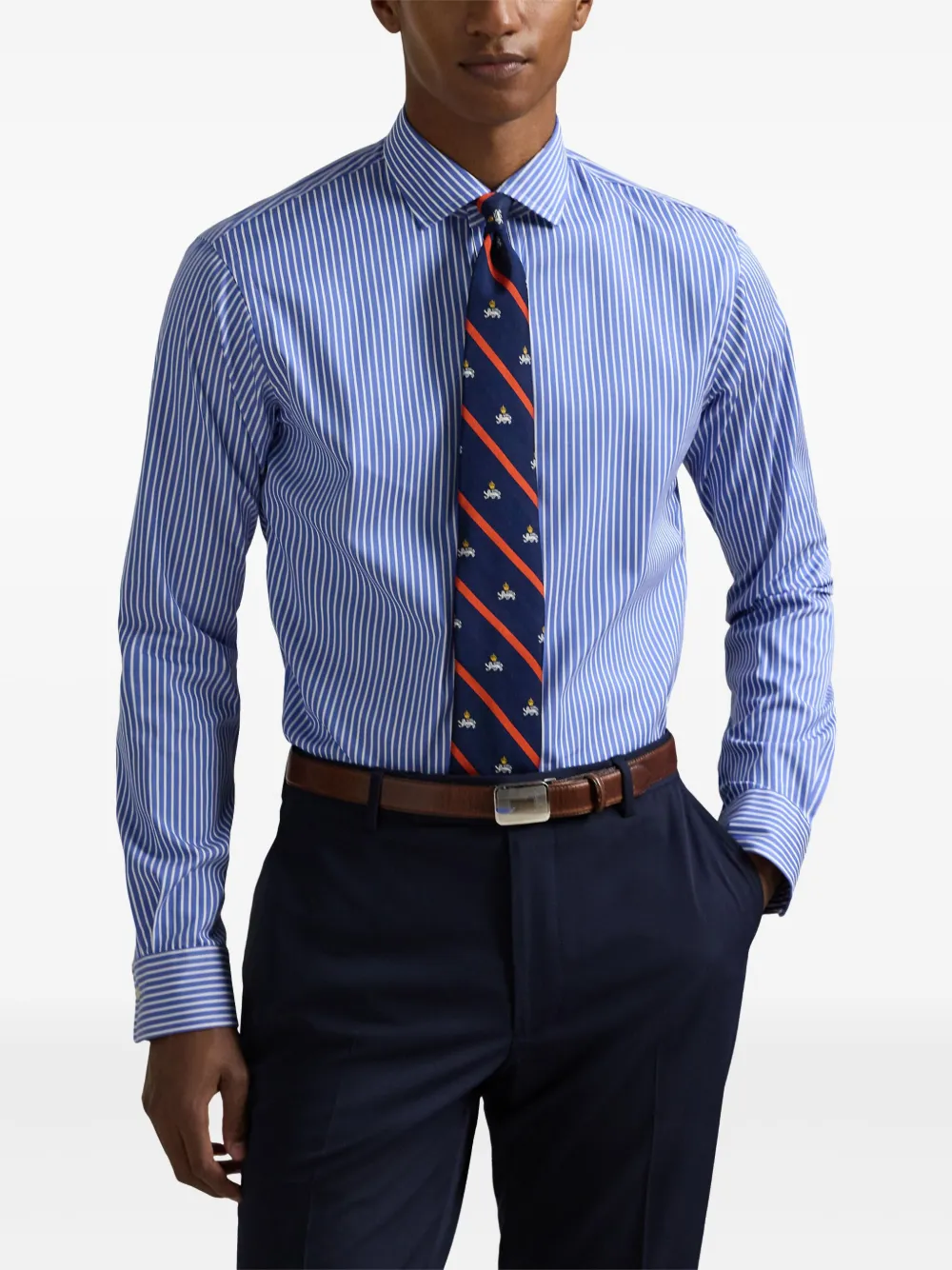Polo Ralph Lauren Gestreept katoenen overhemd Blauw