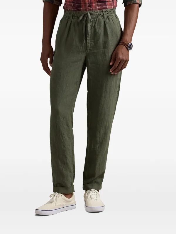 POLO by Ralph Lauren リネンパンツ カーキ　2タック入 Polo Ralph Lauren リネン パンツ | グリーン | FARFETCH JP