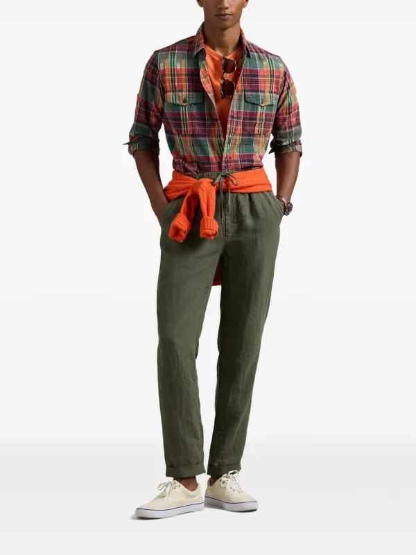 Polo Ralph Lauren Linen Trousers | Green | FARFETCH ZA