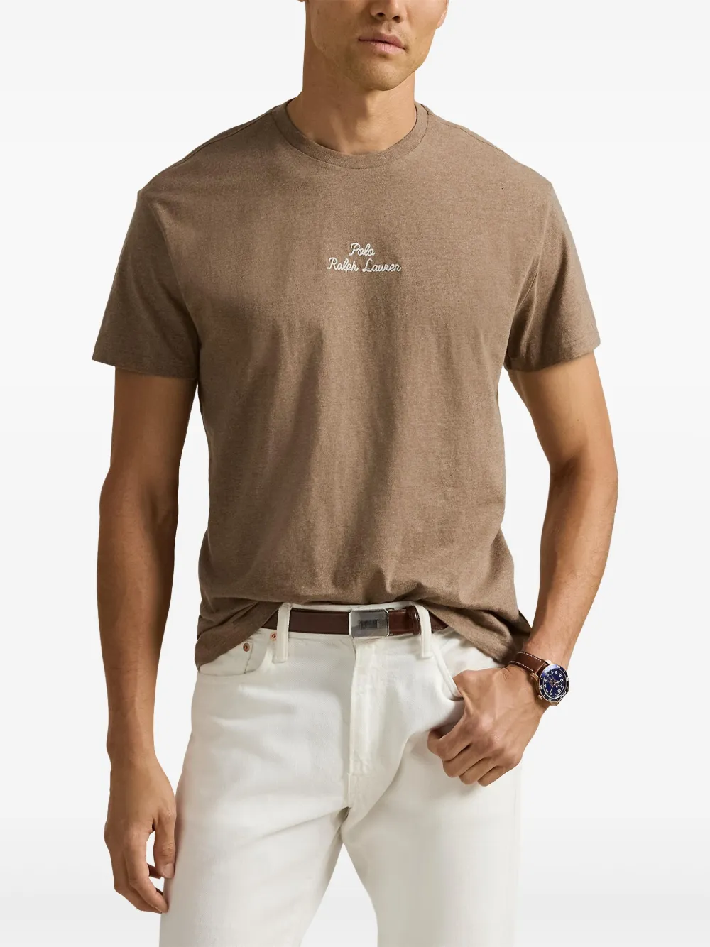 Polo Ralph Lauren Katoenen T-shirt met geborduurd logo Bruin