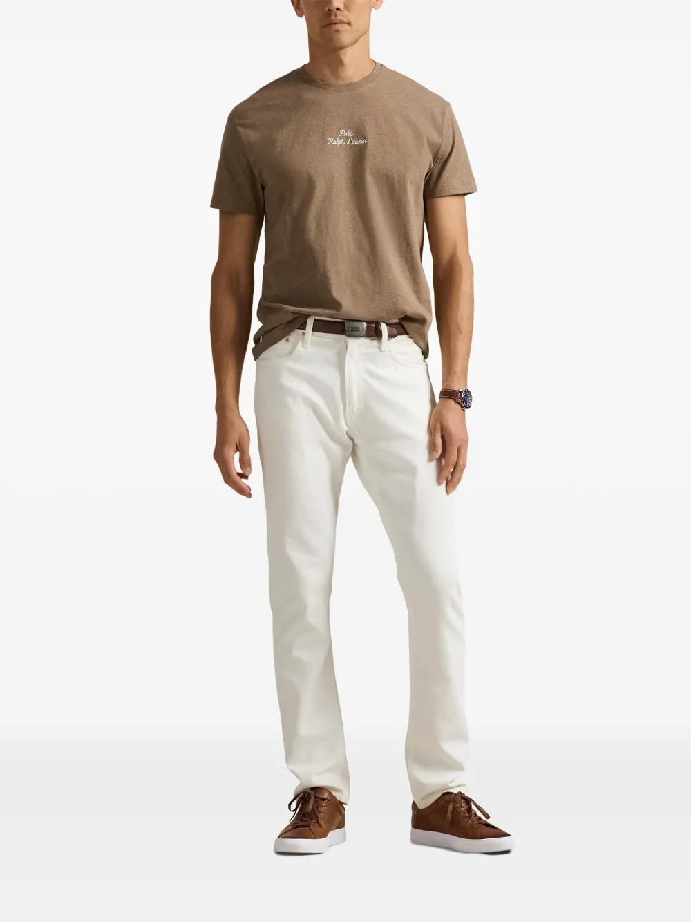 Polo Ralph Lauren Katoenen T-shirt met geborduurd logo Bruin