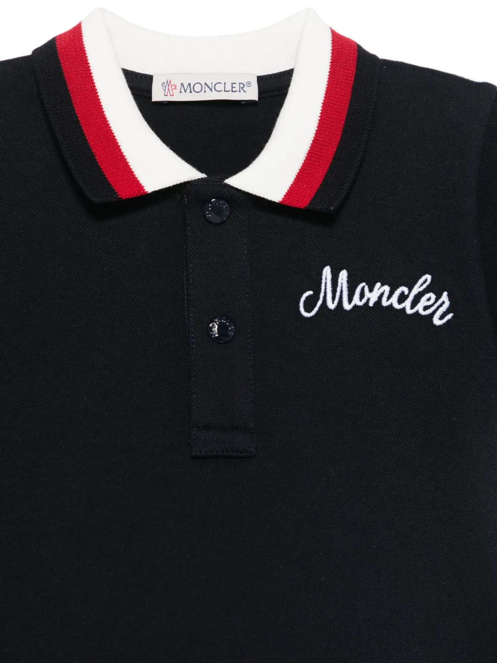 Moncler Enfant Poloshirt met geborduurd logo Blauw