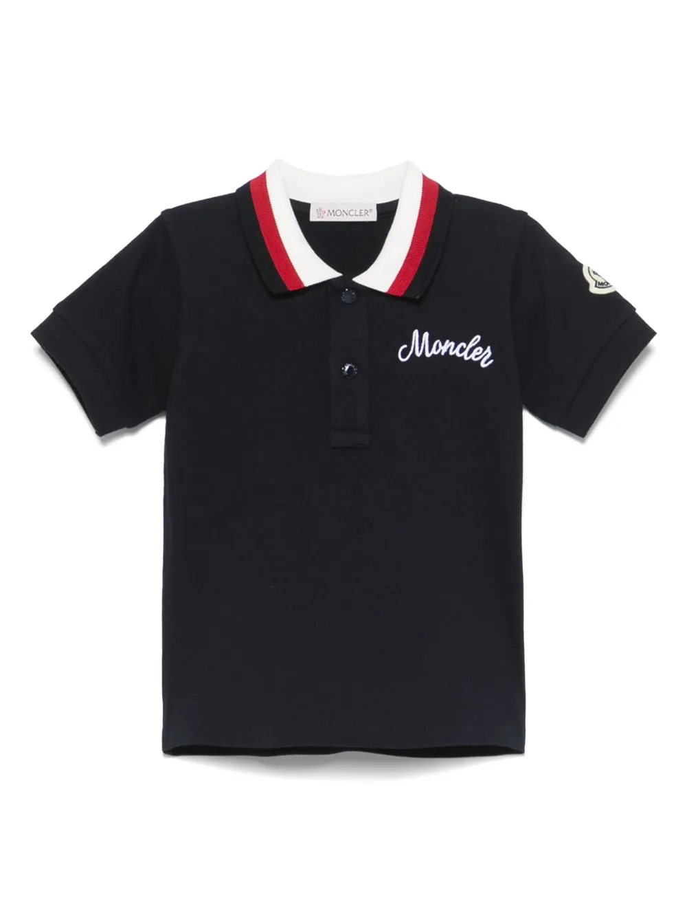 Moncler Enfant Poloshirt met geborduurd logo Blauw