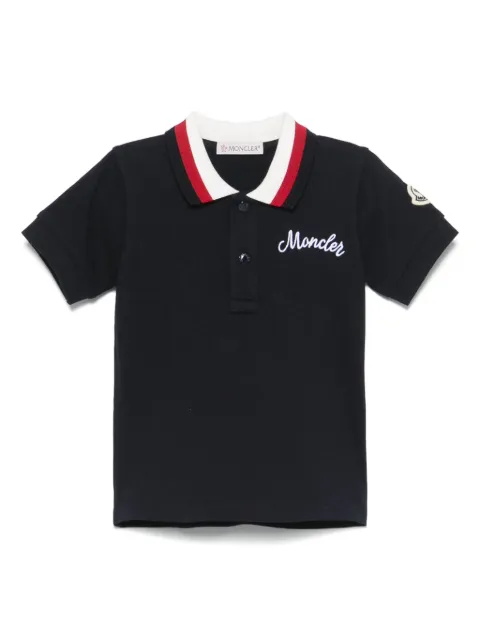 Moncler Enfant Camisa polo com logo bordado