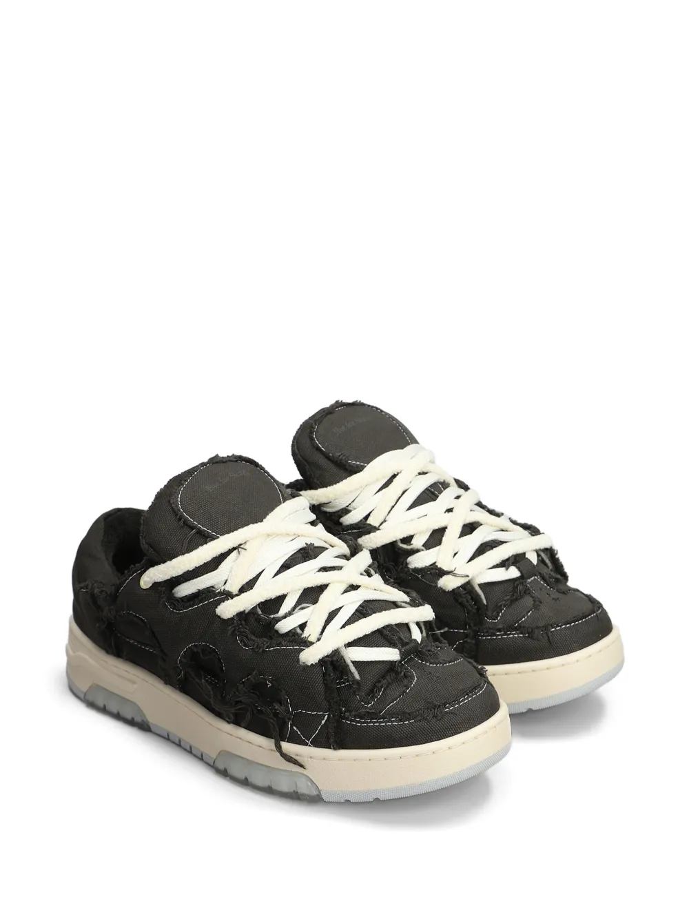 SANTHA Sneakers met gerafeld detail - Bruin