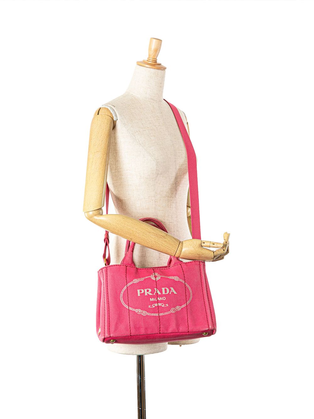 Prada Pre-Owned 2010-2024 kleine Canapa boekentas met logo - Roze