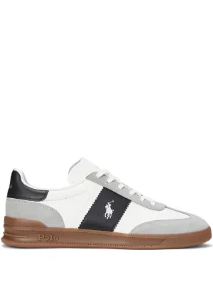 Polo Ralph Lauren Heritage Aera leather-suede Sneakers | White
