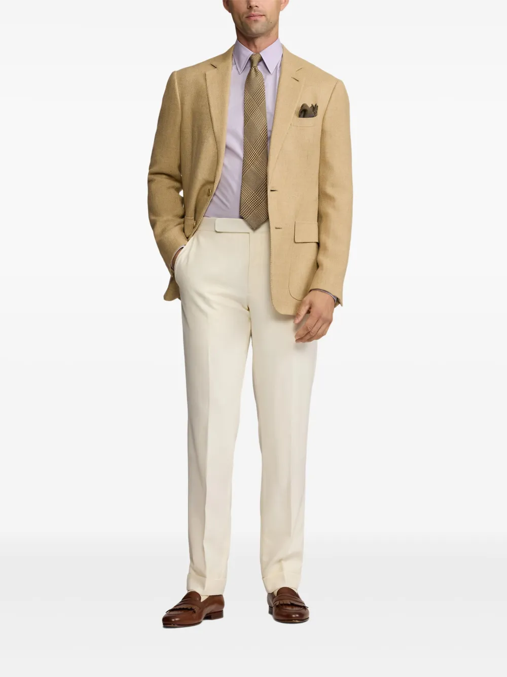 Ralph Lauren Purple Label Blazer met enkele rij knopen - Beige