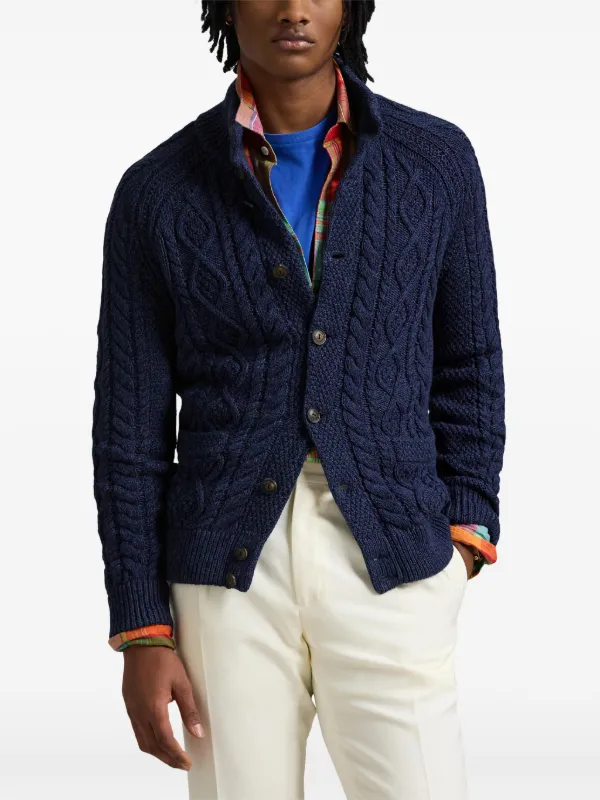 Polo Ralph Lauren アランニット カーディガン | ブルー | FARFETCH JP