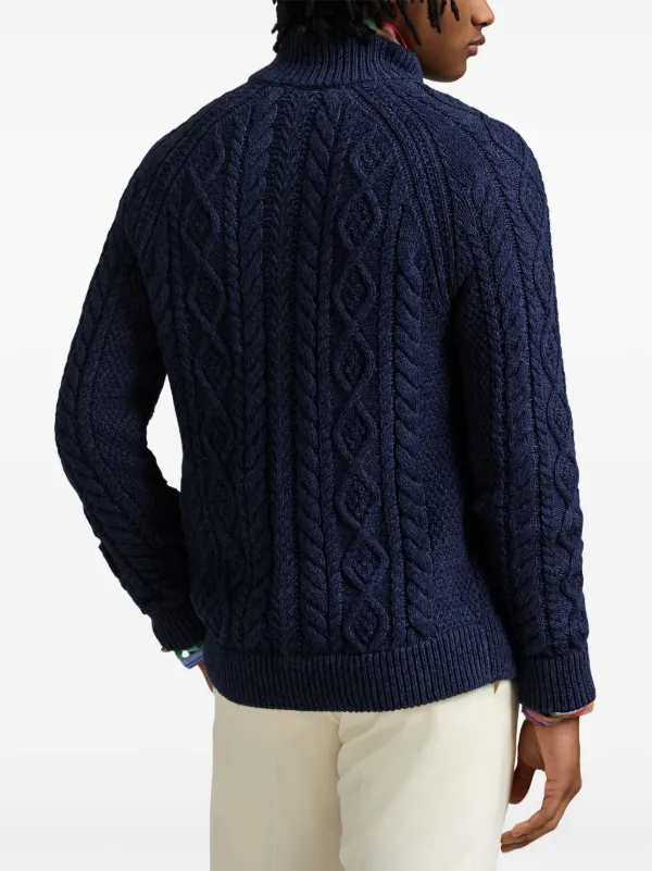 Polo Ralph Lauren アランニット カーディガン | ブルー | FARFETCH JP
