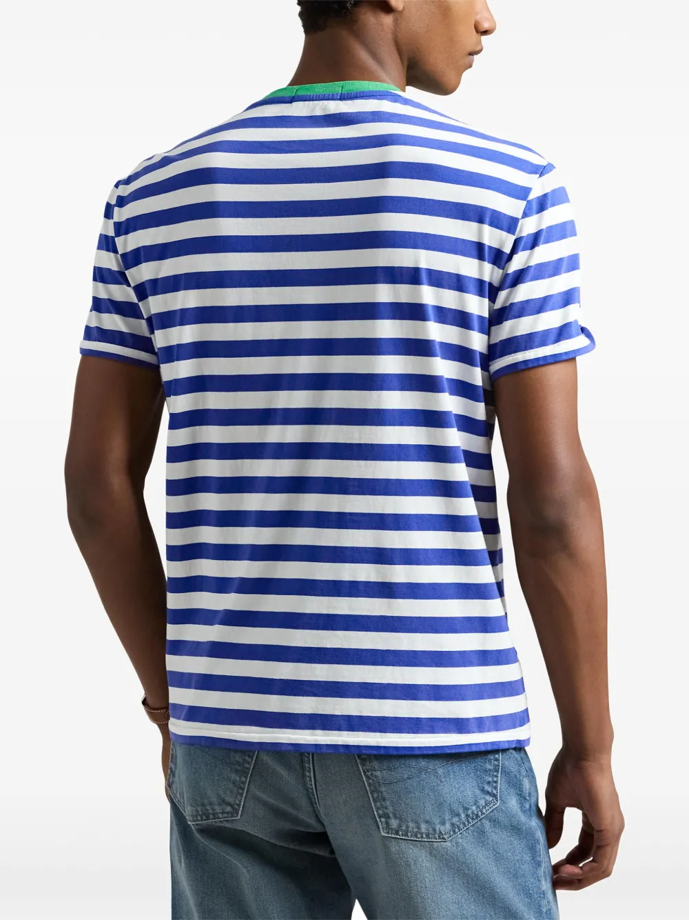 Polo Ralph Lauren Classic Fit Striped Jersey T-shirt In White