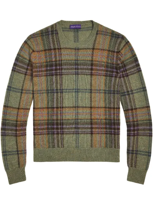 Pull à motif tartan - Ralph Lauren Purple Label - Modalova