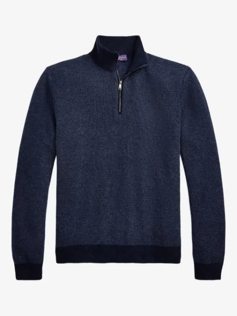 Ralph Lauren Purple Label suéter con medio cierre