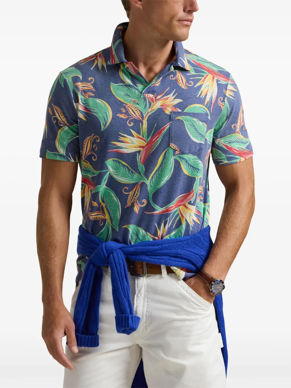 Polo Ralph Lauren Poloshirt met bloemenprint Blauw