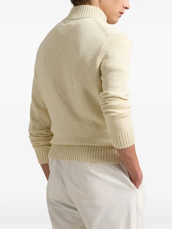 Polo Ralph Lauren quarter-zip mock-neck Jumper | Neutrals | FARFETCH