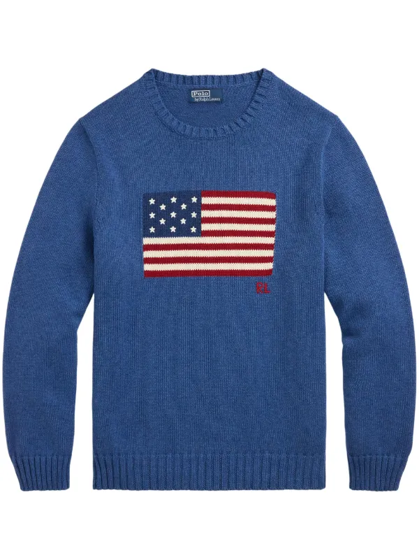 Polo Ralph Lauren Flag Sweater Blue FARFETCH PH