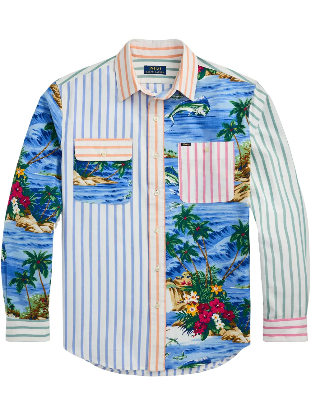 Polo Ralph Lauren Overhemd met patchwork Blauw