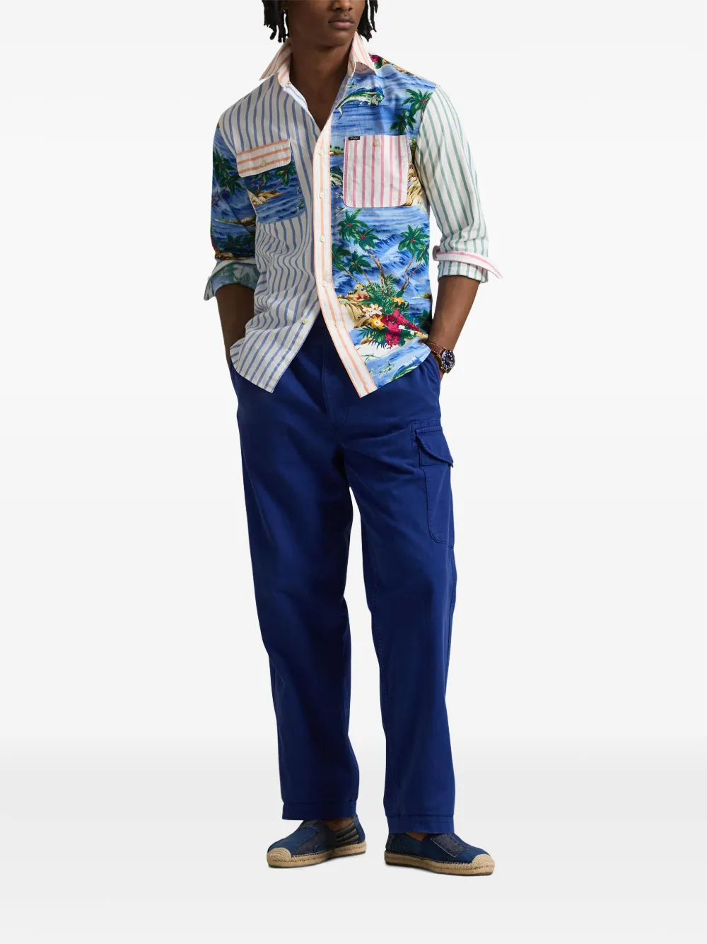 Polo Ralph Lauren Overhemd met patchwork Blauw