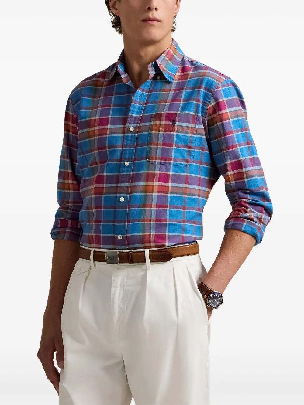 Polo Ralph Lauren Popeline overhemd Blauw