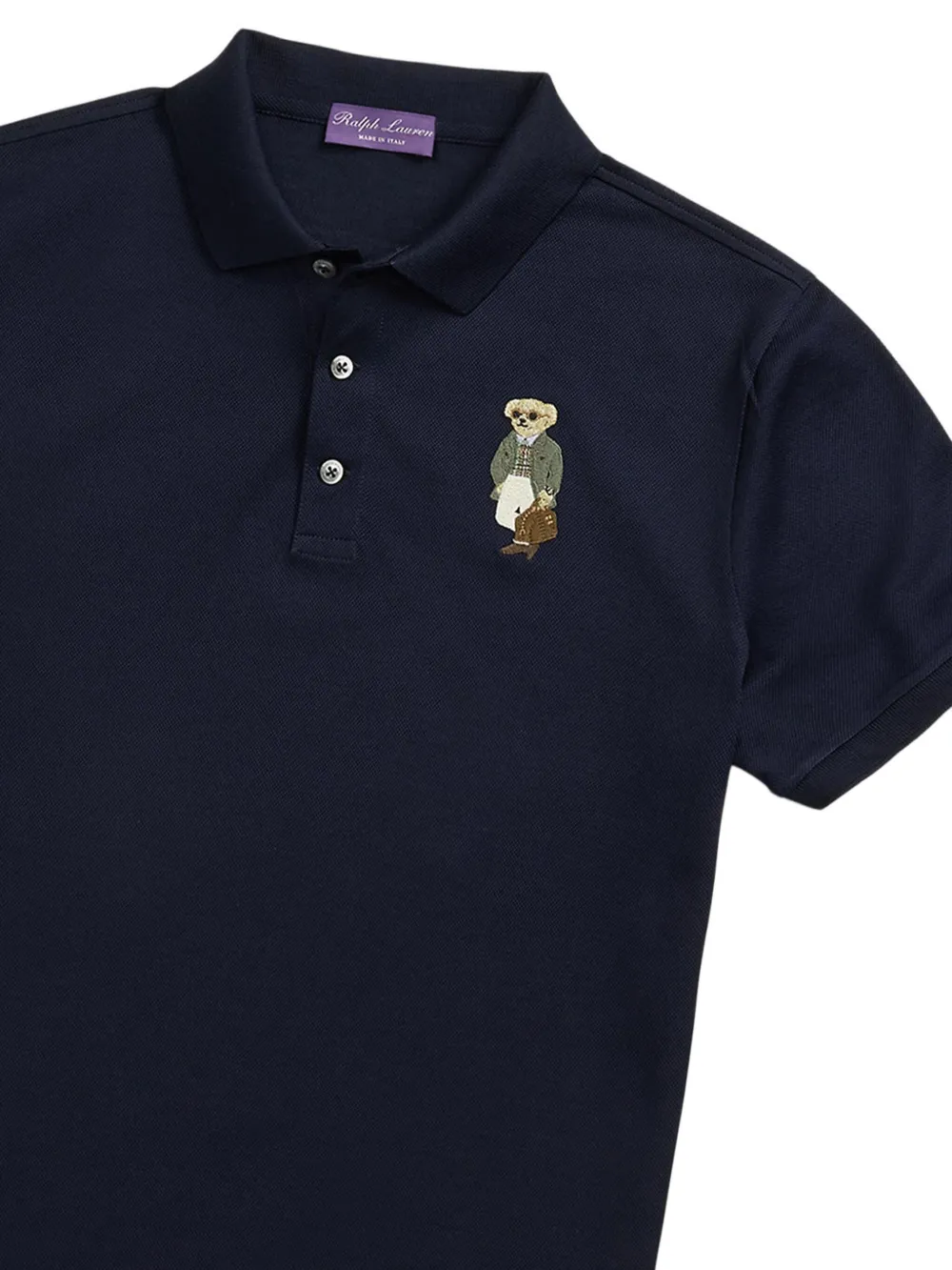 Ralph Lauren Purple Label Poloshirt met Polo Bear-borduurwerk - Blauw