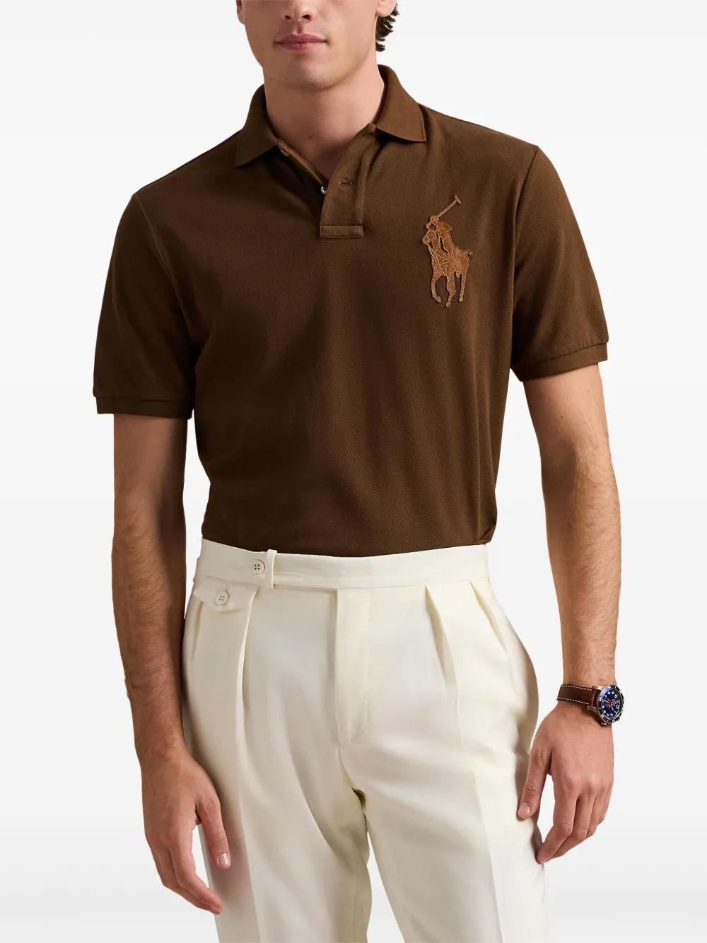 Polo Ralph Lauren Poloshirt met Polo Pony-applicatie Bruin