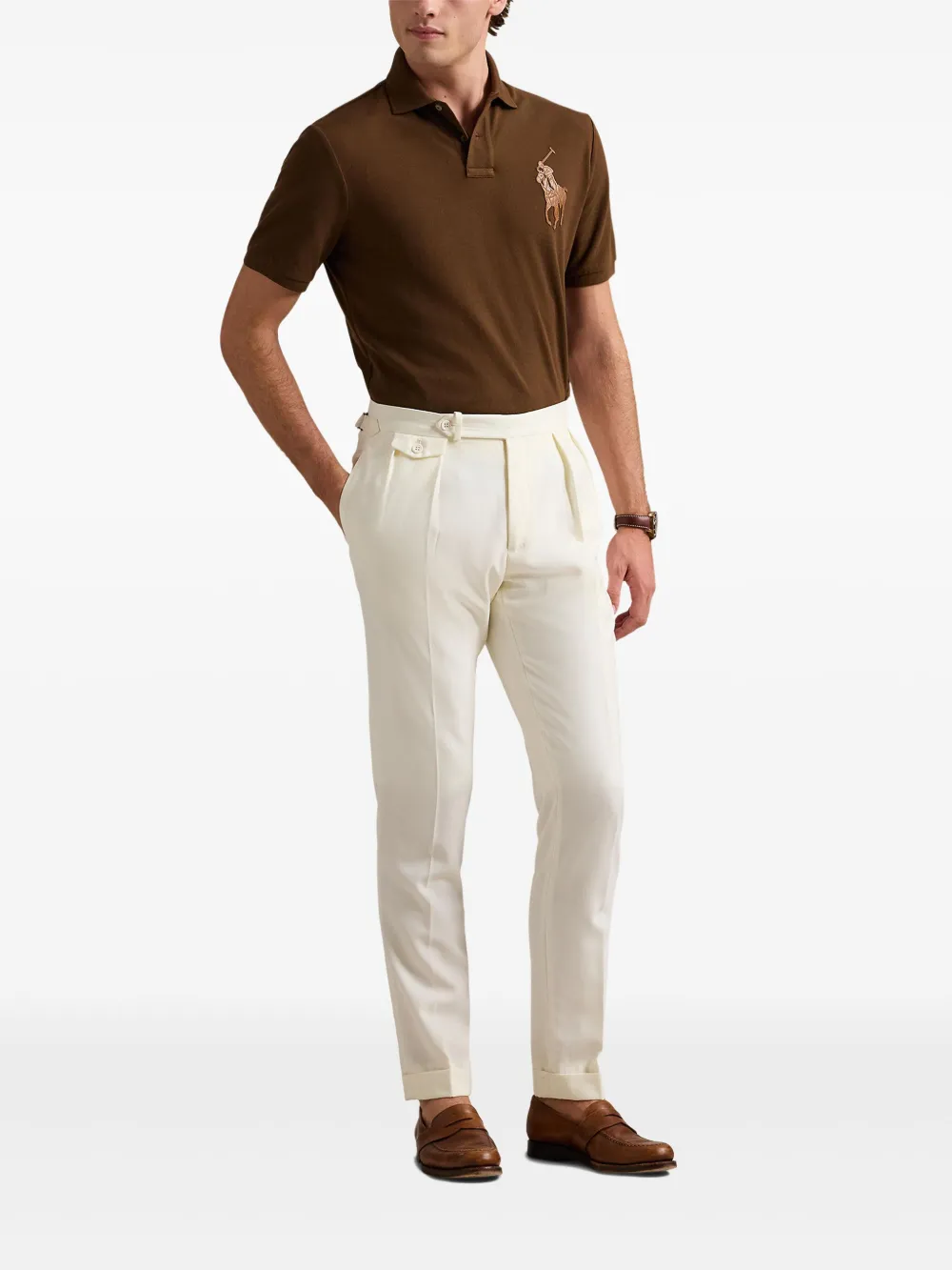 Polo Ralph Lauren Poloshirt met Polo Pony-applicatie - Bruin