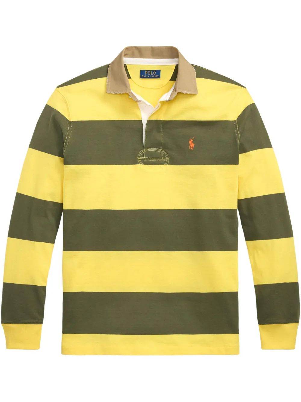 Polo Ralph Lauren Classic Fit Khaki-collar Rugby Shirt In Green