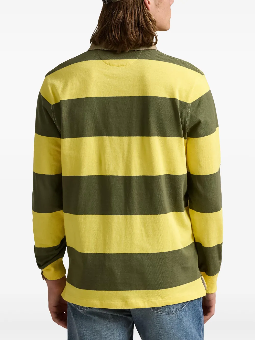 Polo Ralph Lauren Classic Fit Khaki-collar Rugby Shirt In Green