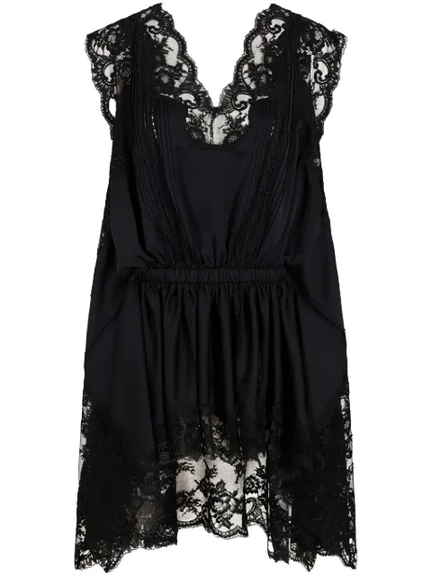 Rabanne vestido satinado con encaje