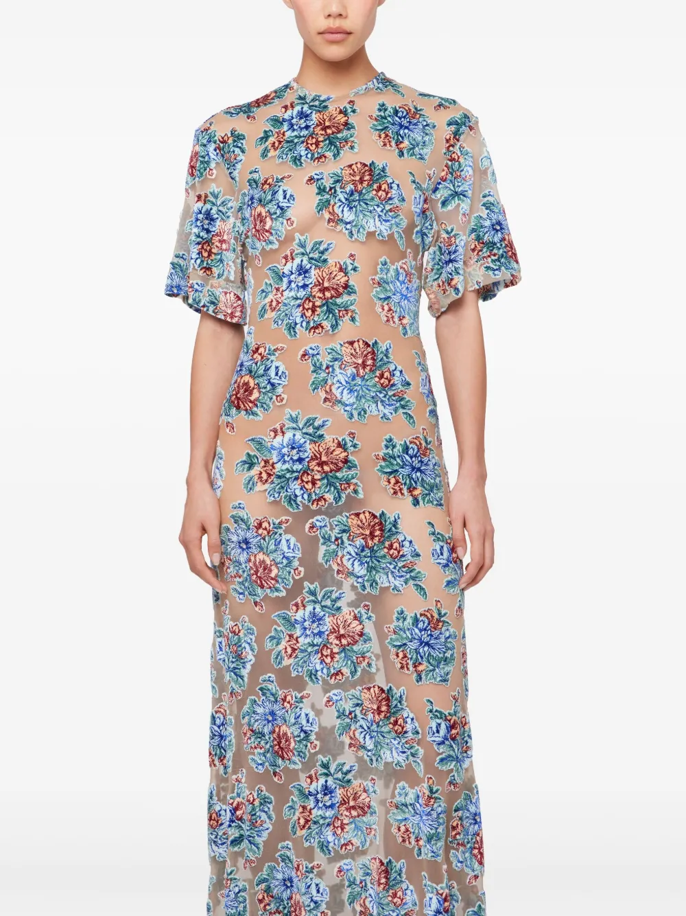 Rabanne Jurk met bloemenprint Wit