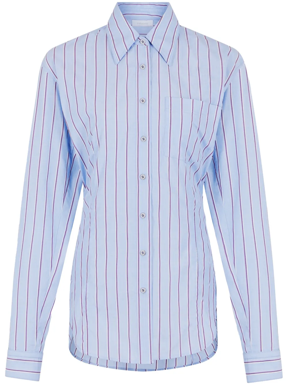 Shop Rabanne Striped Shirt In Blue