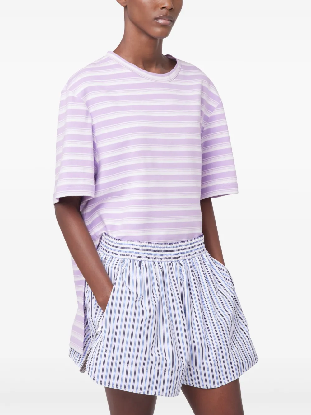 Rabanne Popeline katoenen shorts Blauw