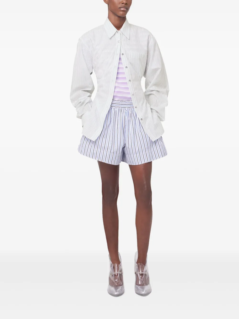 Rabanne Popeline katoenen shorts Blauw