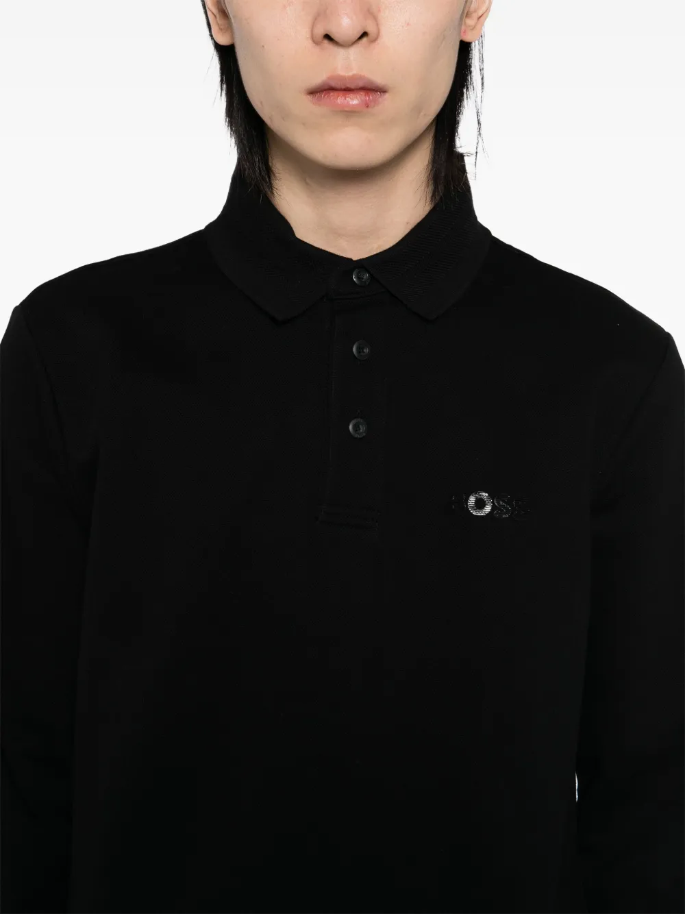 BOSS Poloshirt met logoprint Zwart