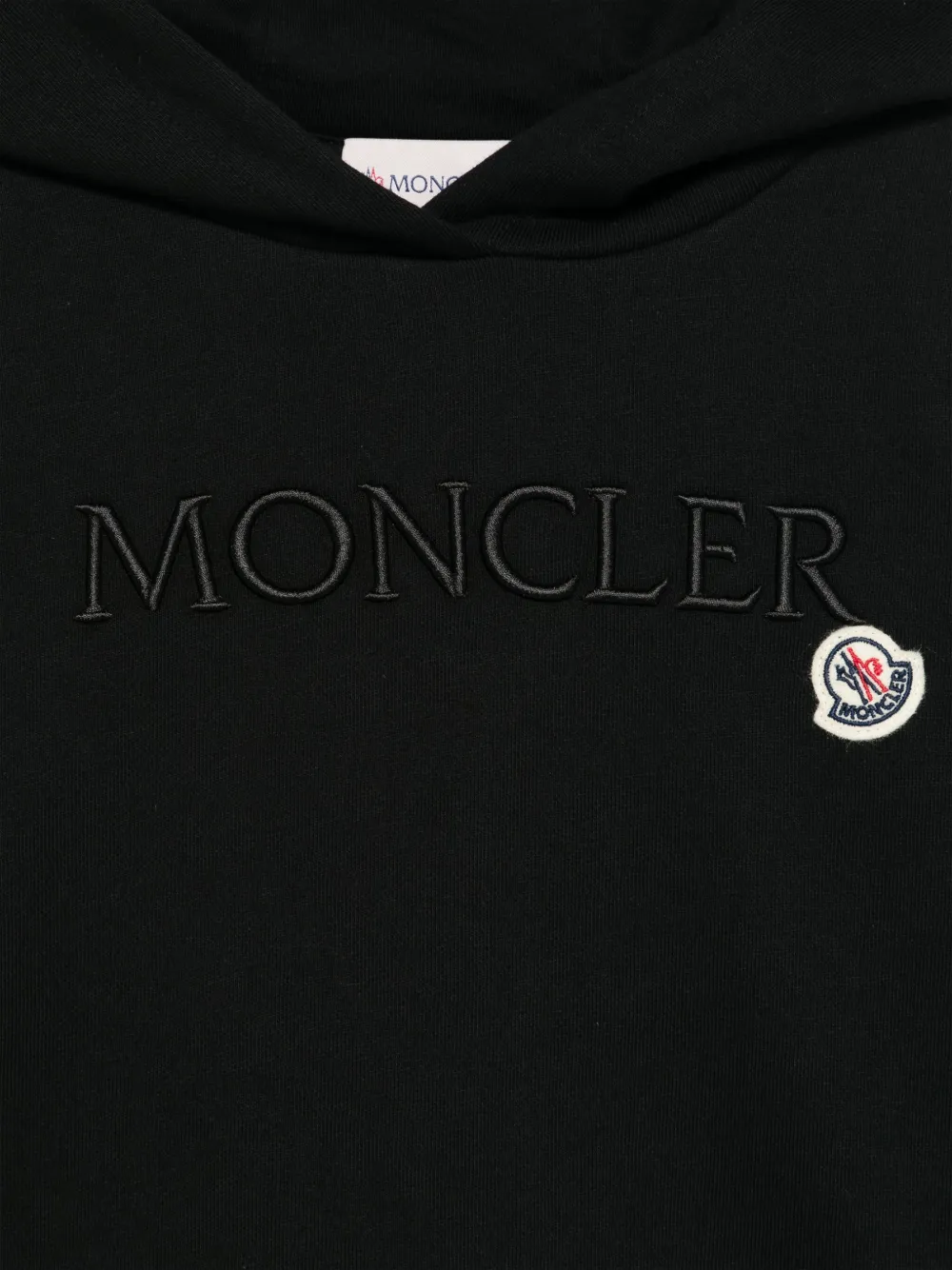 Moncler Enfant Hoodie met geborduurd logo Zwart
