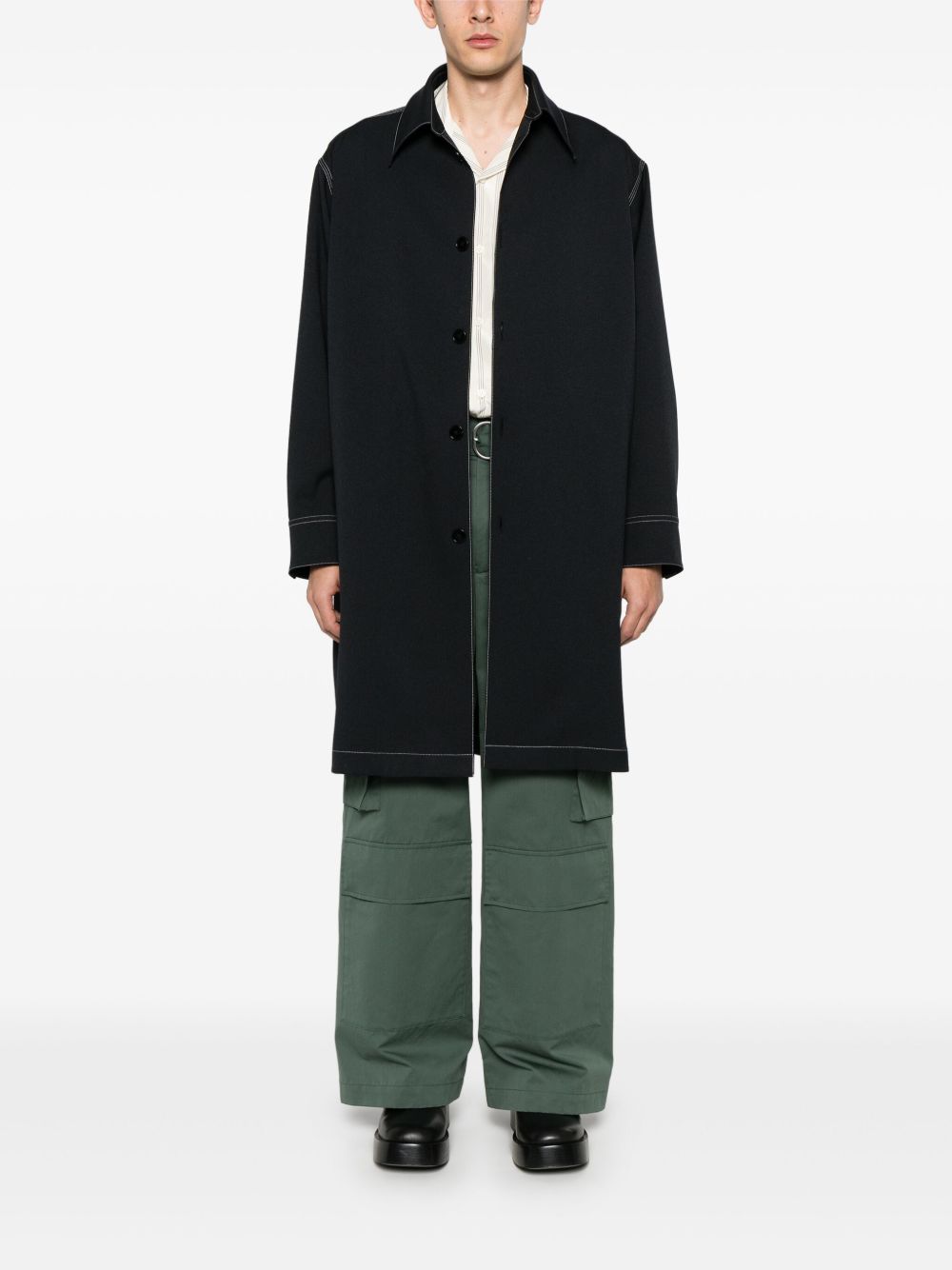 Jil Sander single-breasted coat - Blauw