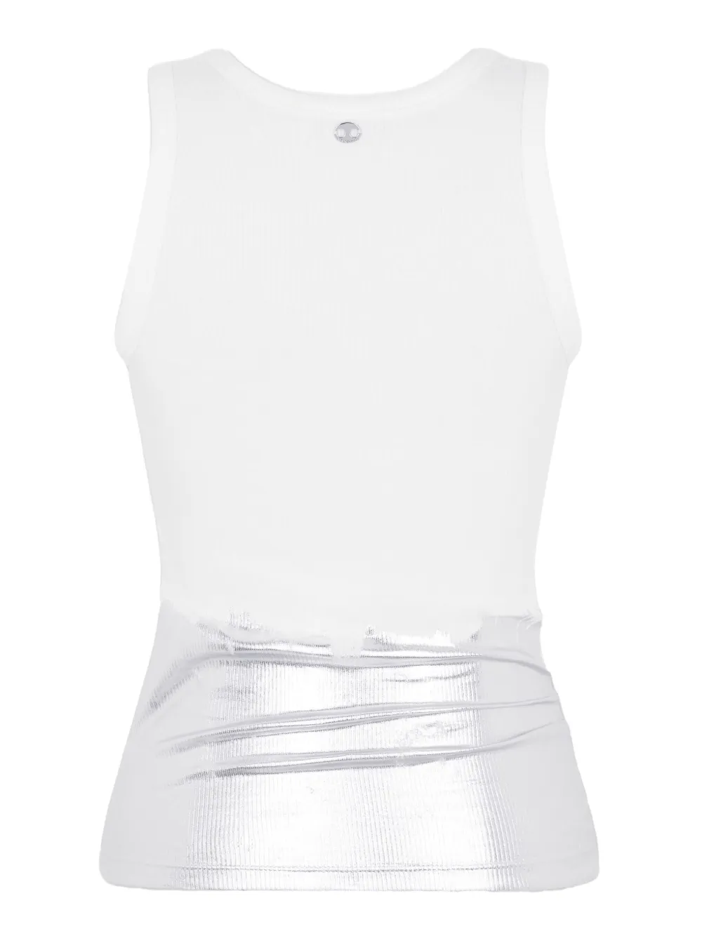 Tシャツ・カットソー RABANNE RIBBED TOP WITH PIERCING APPLIQUE Paco Rabanne Ribbed Top With Striking Silver Piercing