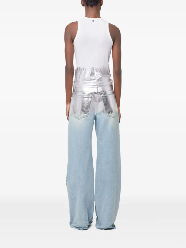 Tシャツ・カットソー RABANNE RIBBED TOP WITH PIERCING APPLIQUE OVERSIZE PIERCING T-SHIRT | Rabanne