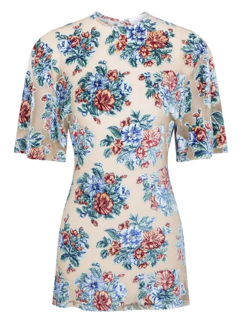 Rabanne playera con motivo floral en jacquard