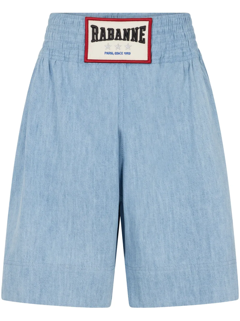 Rabanne logo-appliqué denim shorts | Blue | Image 1
