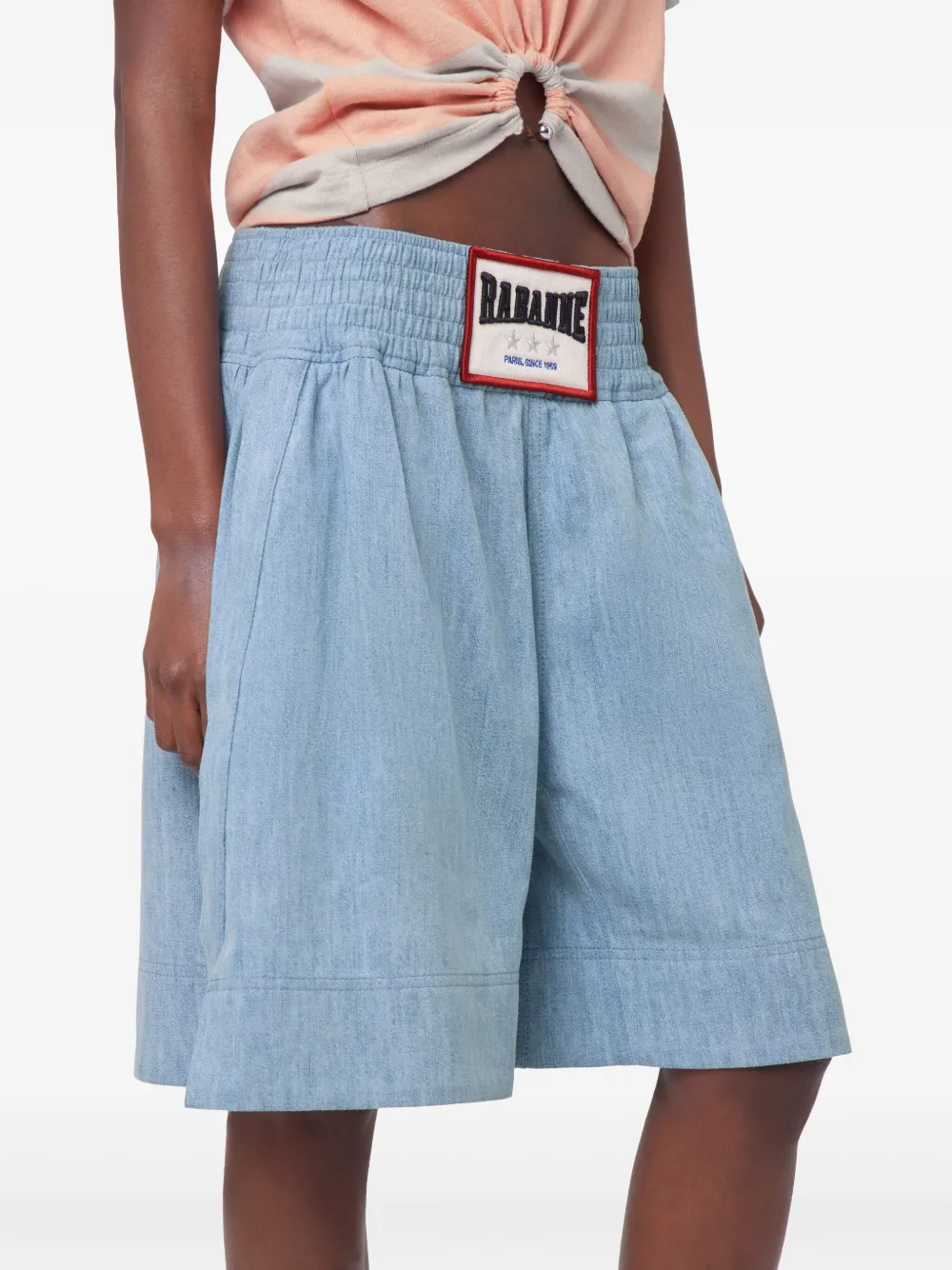 Rabanne Shorts met logopatch Blauw