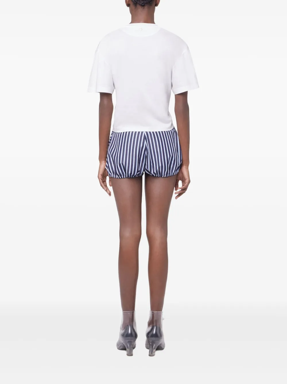 Rabanne Gestreepte shorts Zwart