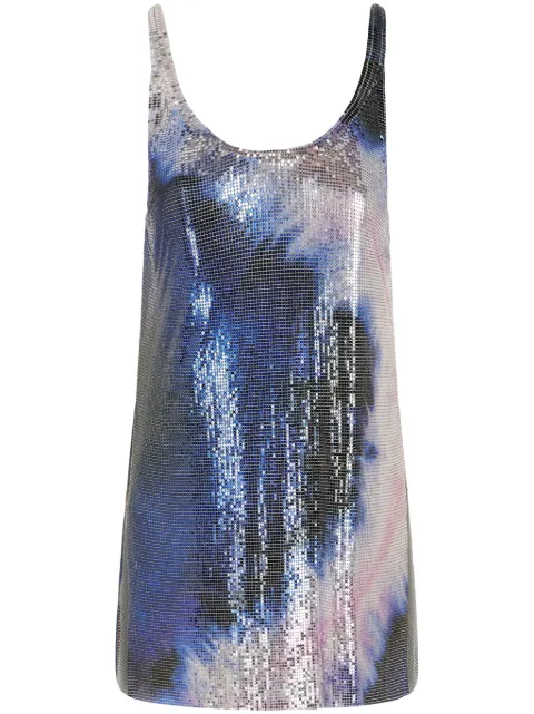 Rabanne camiseta de malla estampada