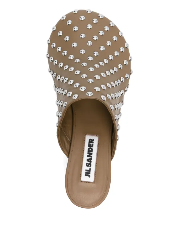 サンダル・ミュール JIL SANDER LEATHER MULES WITH STUDS JIL SANDER Studded leather mules | NET-A-PORTER