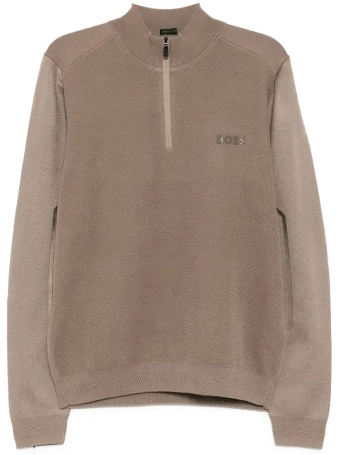 BOSS Zip-neck jumper
