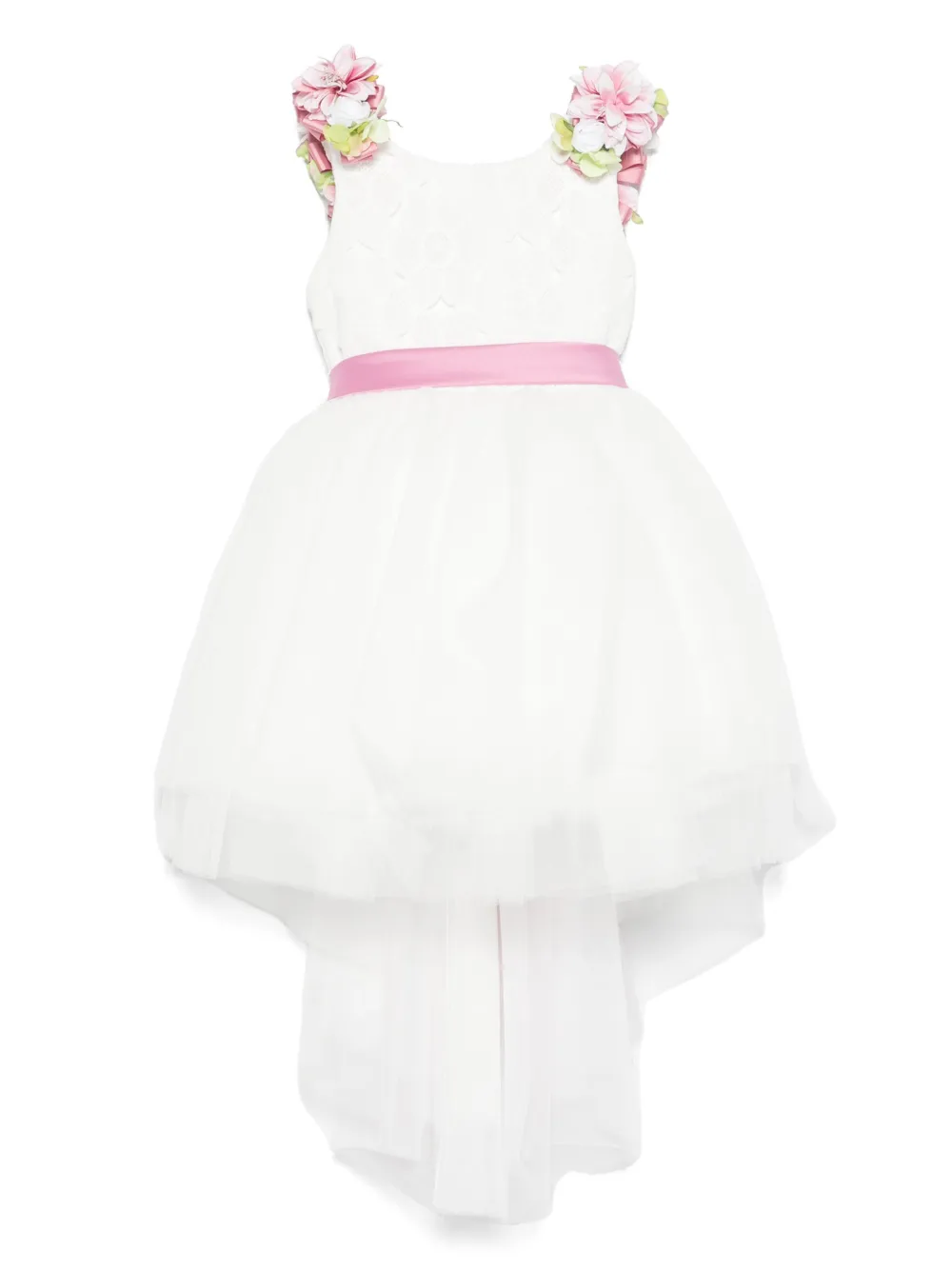 Colorichiari Jurk met bloe patch Wit