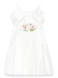 Colorichiari floral-appliqué dress - White