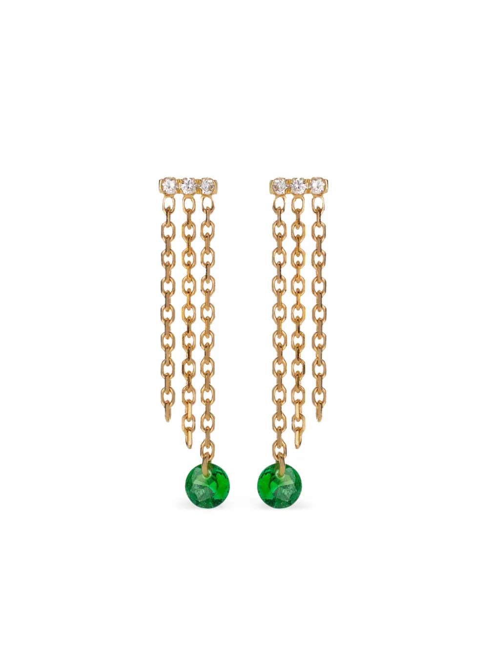 18kt yellow gold Set Free tsavorite earrings