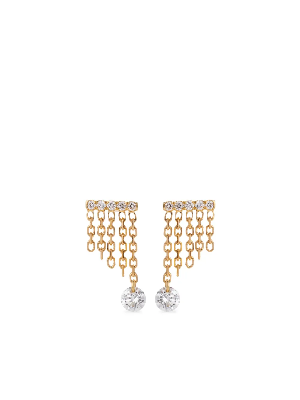 18kt yellow gold Set Free diamond earrings