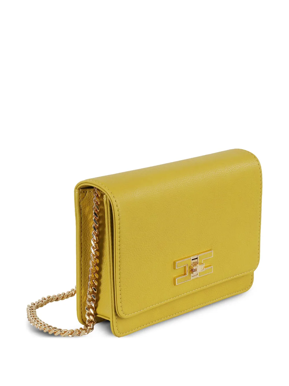 Elisabetta Franchi Groumette schoudertas met ketting Geel